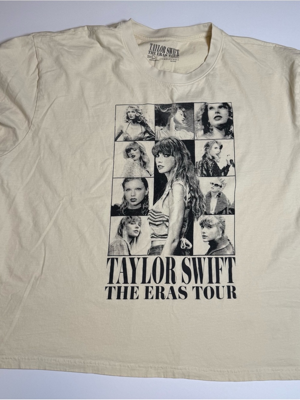 Taylor Swift The Eras Tour Graphic T-Shirt Cream/Beige 3XL Concert 100% Cotton